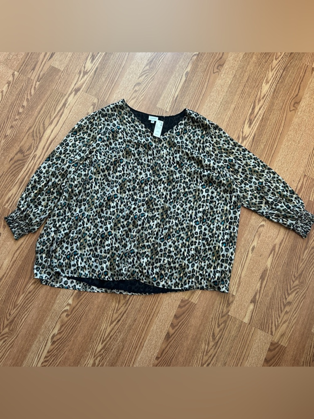 Avenue leopard metallic blouse